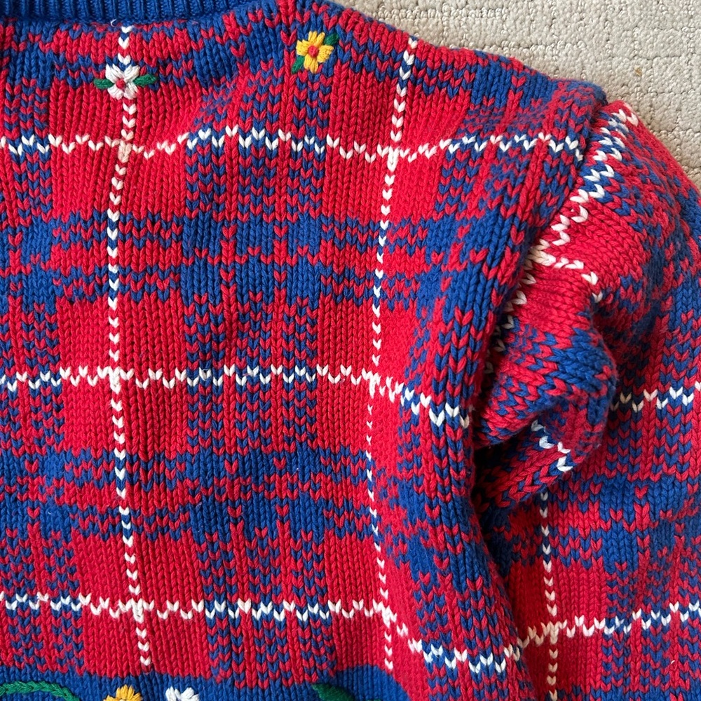 Vintage Hanna Andersson knit cardigan floral detail medium - Picture 6 of 7